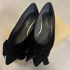 LE TALON ポインテッドボリュームリボンフラットシューズ 24.5センチ