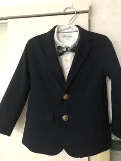 ビームス　キッズフォーマルスーツ110 蝶ネクタイ付き白シャツ