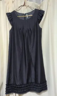 美品★green label relaxingフリル袖 膝丈ワンピース