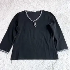 NEWYORKER　ニューヨーカー　七分袖　カットソー　ネイビー　L