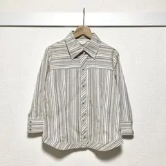 メイクレット ストライプシャツ ジャケット 羽織 柄シャツ 七分袖 上品 日本製のサムネイル