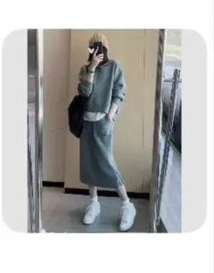 グレー フード付き スウェットセットアップ