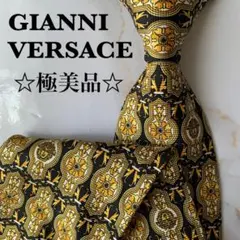 GIANNI VERSACE ネクタイ バロック柄 ゴールド ブラック - メルカリ