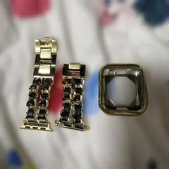 Apple Watch用 （38/40mm）ゴールドチェーンバンド　バンパー付き