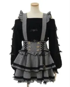 LIZLISA/リズリサ はしごリボンチェックティアードスカパン