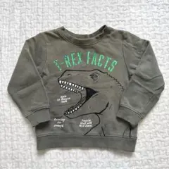 H&Ｍ エイチアンドエム 92 トレーナー 恐竜 グリーン 裏起毛