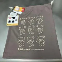 Rilakkuma 巾着袋 ブラウン　しまむらのサムネイル