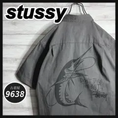 【入手困難!!】ステューシー ✈︎バックロゴ ワークシャツ 半袖シャツ