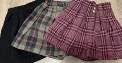 赤と黒のチェック プリーツスカート　120 まとめ売り