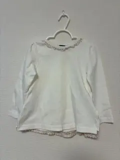 petit main トップス 長袖 花柄フリル 100cm