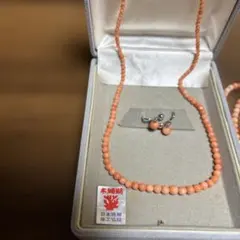 本珊瑚 ネックレス イヤリング セット TSUKINADAYA 新品