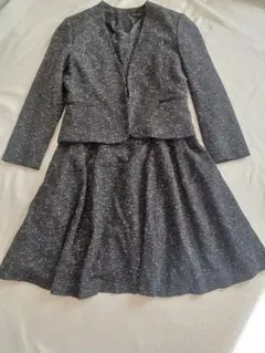 23区 ノーカラーフレアワンピース セットアップ ツイード フォーマル L