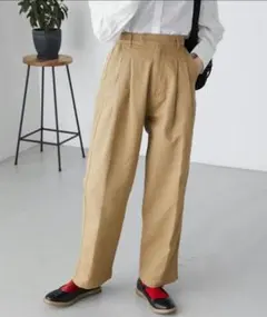【forksy.】デニム2タックセンタープレステーパードパンツのサムネイル