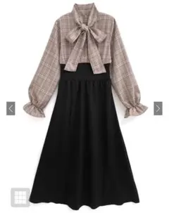 GRL ボウタイフレアロングワンピース[on292]