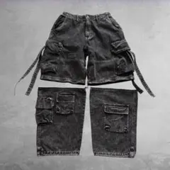 00s archive gimmick cargo denim カーゴパンツ - メルカリ