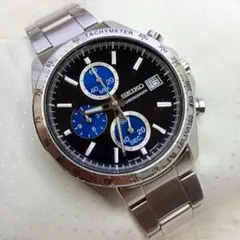 【SEIKO】クロノグラフ チタン 100m防水 タキメーター デイト メンズ SEIKO】クロノグラフ チタン 100m防水 タキメーター デイト メンズ