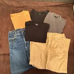 ユニクロ　男の子　160センチまとめ売り　ジーンズチノパンロンT おまけつき6点