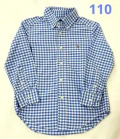 POLO RALPH LAUREN 110 長袖シャツ チェック ブルー