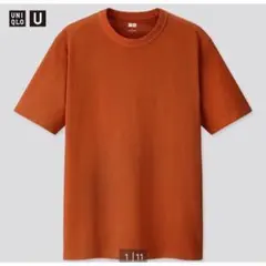UNIQLO U クルーネックＴダークオレンジ　半袖　サイズL　新品未使用