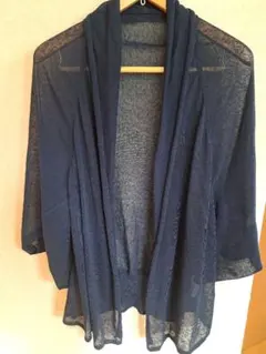 COMME CA/COMME CA DU MODE ネイビー 七分袖カーディガンのサムネイル