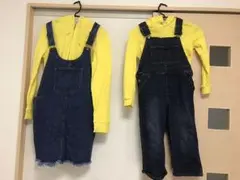 デニム オーバーオール ミニオンコーデ