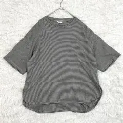 アメリカンホリック 半袖カットソー ボーダー M 白黒 オーバーサイズ