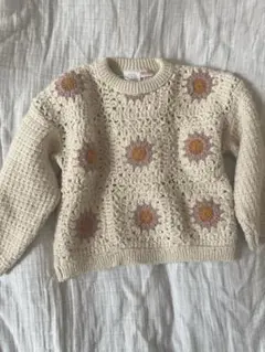 ZARA お花刺繍 ニットセーター