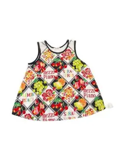 平成レトロ　メゾピアノ フルーツ柄 ノースリーブタンクトップ　130