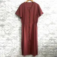 シャツワンピース 半袖 ボタン ロング丈 ウエストゴム 夏 きれいめ レディース