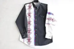 メンズS～M アメリカ古着 80’ ヴィンテージ シャツ クレイジー マルチ