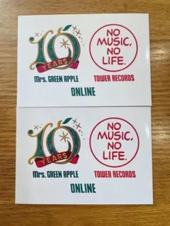Mrs. GREEN APPLE 10周年記念 タワレコ コラボ ステッカー×2