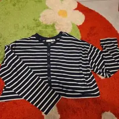 MAJESTIC LEGON ボーダー カーディガン ネイビー