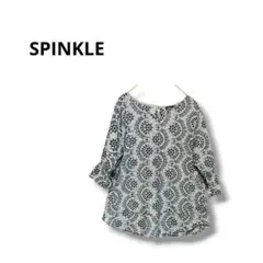 【スピンクル】シャツ　ブラウス 花柄　レース　可愛い　刺繍　ブルー