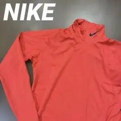 NIKE コンプレッションシャツ　長袖　オレンジ　S サッカー　ゴルフ　裏起毛