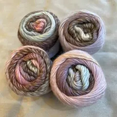 グラデーションウール　ブラウン ピンク系