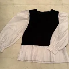 バルーンスリーブ プリーツ トップス