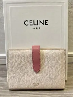 CELINEセリーヌ ミディアムストラップウォレット レザー 財布 ピンクのサムネイル