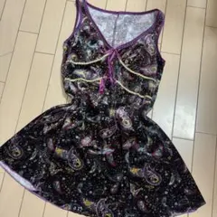 ノースリーブミニワンピース　ペイズリー柄