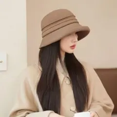 レディース帽子 UVカット帽子 深め つば広帽子 小顔効果 紫外線対策　茶色