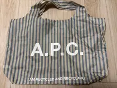 【未使用】A.P.C. リサイクルショッピングバッグ／ストライプ柄 エコバッグ