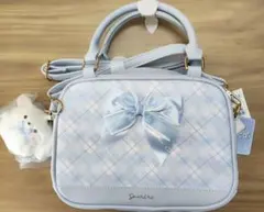 女の子向けマスコット付きショルダーバッグ ブルー#ジュニアトート#ガールズバッグ