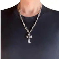 十字架　ネックレス　シルバー　クロス　ペンダント　チェーン　50cm
