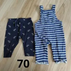 BabyGap パンツとH&M オーバーオールセット 70