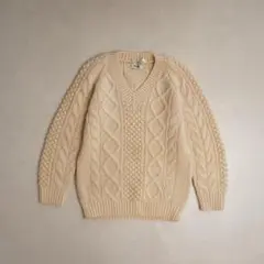 VAN JACKET 90s vintage Vネックアランニット /HZ23のサムネイル
