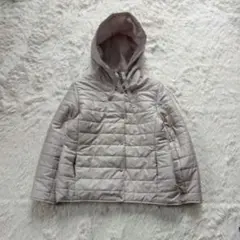 キルティング ジャケット フーディ グレージュ L相当 上品 防寒着 秋冬