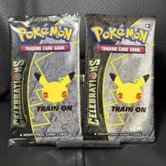 ポケモンカード　25th 英語版 ピカチュウ　未開封　セレブレーション　2パック