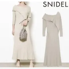 snidel♡アシメワイドリブニットワンピース