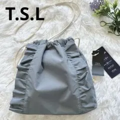 T.S.L/ティーエスエル フリル巾着ショルダーバッグ【美品】軽量のサムネイル
