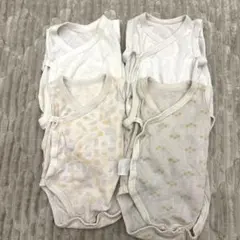 【4点セット】新生児用 ユニクロ　肌着　60cm ノースリーブ　ボディースーツ