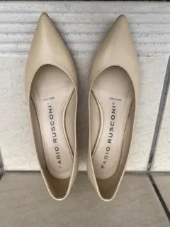 FABIO RUSCONI ベージュ ポインテッドトゥパンプス36